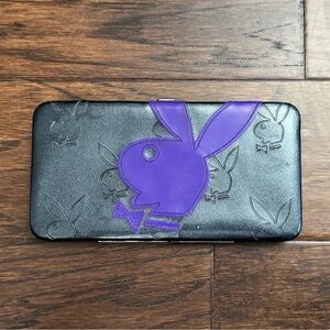 Playboy Bunny Vintage Y2K purple black clasp closure wallet